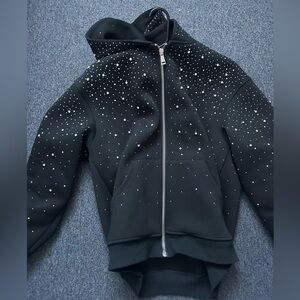 Vybes Rhinestone Galaxy Zip Up Hoodie